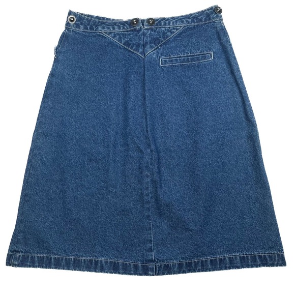Vintage S.C. Surplus Midi Denim Jean Skirt Womens 7/8 A-Line Retro Teacher Skirt - Picture 2 of 8